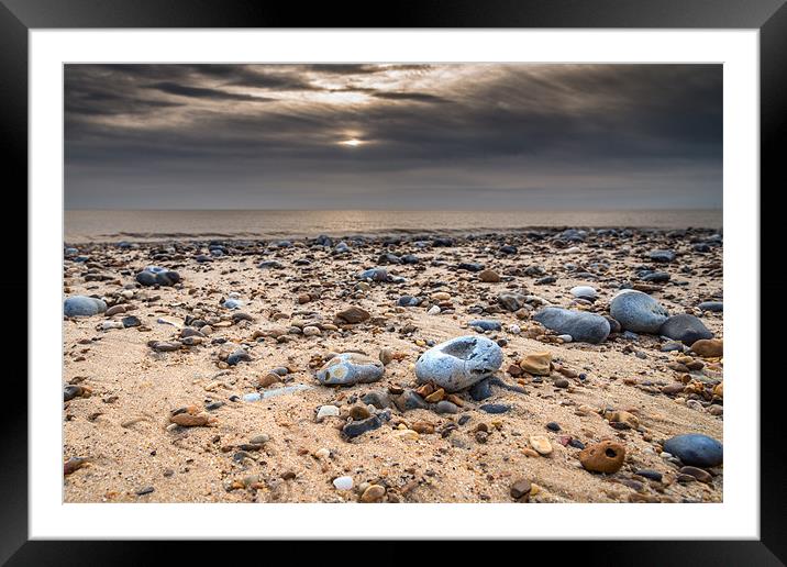 Pebbles on beach Framed Mounted Print by Stephen Mole