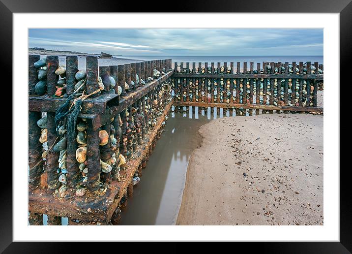 Groynes on Caister Beach Framed Mounted Print by Stephen Mole