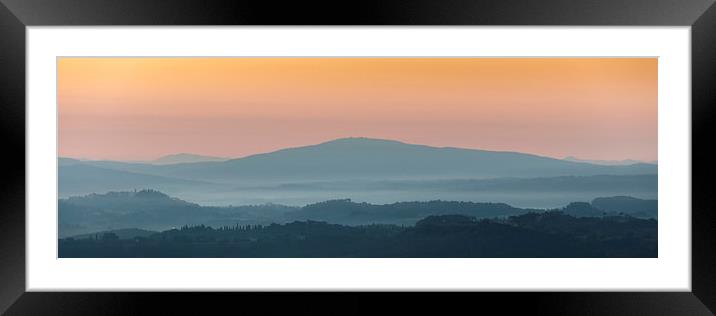 Dawn over the Tuscan Hills Framed Mounted Print by Stephen Mole