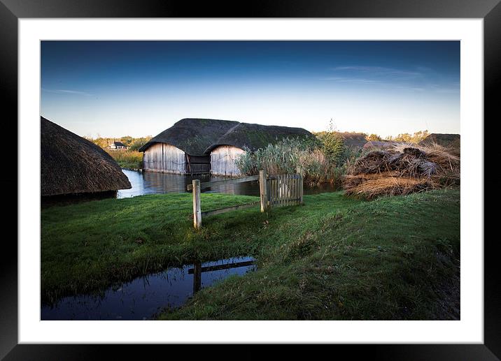 Thatched Boathouses Framed Mounted Print by Stephen Mole