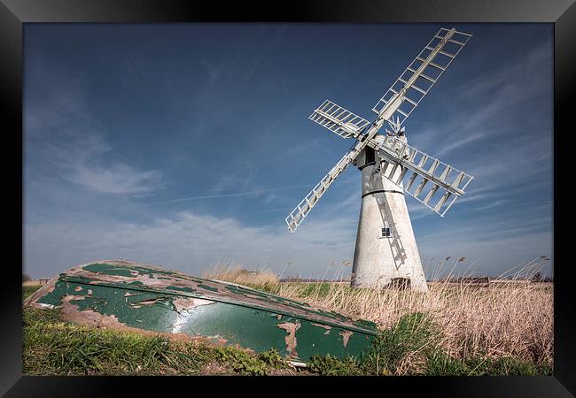 Thurne Mill and Boat Framed Print by Stephen Mole