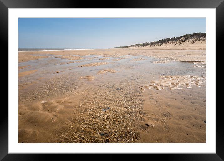 Receding tide at Hemsby Framed Mounted Print by Stephen Mole