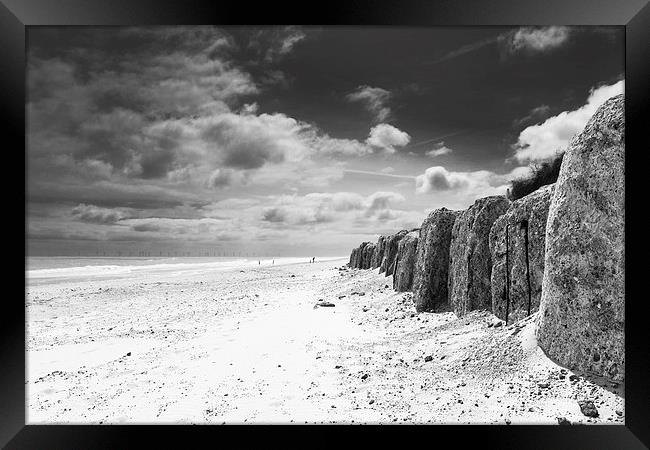 Hemsby Beach and Sea Defences Framed Print by Stephen Mole