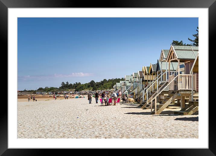 Line of Beach Huts at Wells Framed Mounted Print by Stephen Mole