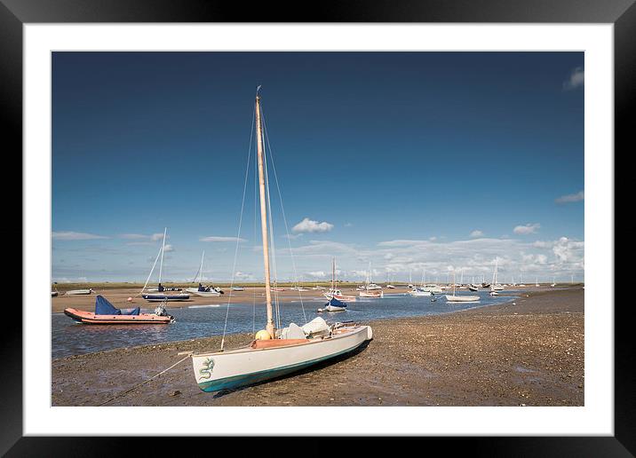  Brancaster Staithe at Low Tide Framed Mounted Print by Stephen Mole