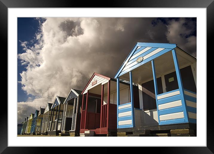 Beach Huts Framed Mounted Print by Stephen Mole