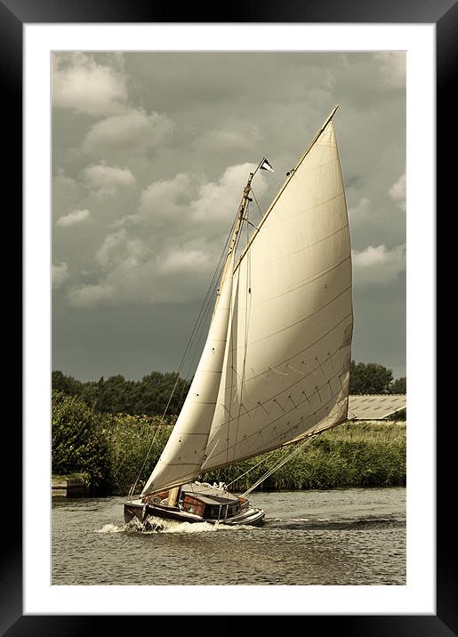 Yacht in full sail Framed Mounted Print by Stephen Mole
