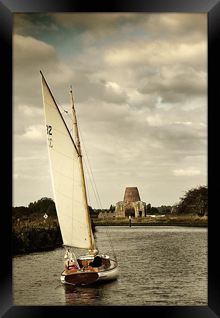 Up river to St Benets Abbey Framed Print by Stephen Mole