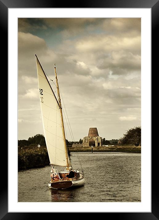 Up river to St Benets Abbey Framed Mounted Print by Stephen Mole