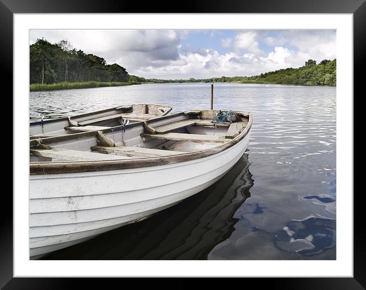 Rowing Boats on Ormesby Broad Framed Mounted Print by Stephen Mole