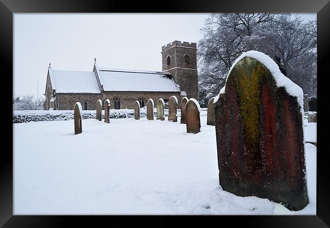 Church and gravestone Framed Print by Stephen Mole