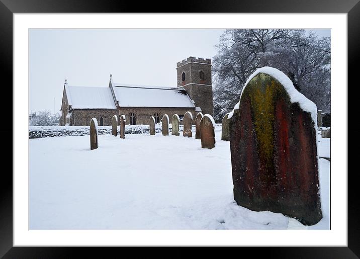 Church and gravestone Framed Mounted Print by Stephen Mole