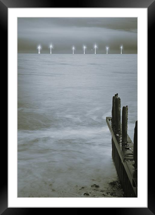 Turbines from Caister Beach Framed Mounted Print by Stephen Mole