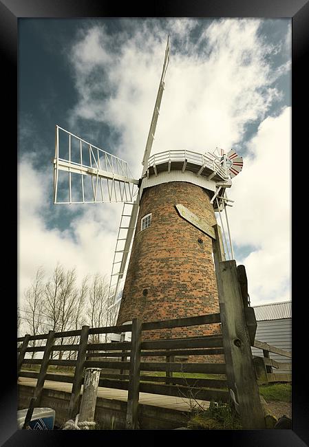 Horsey Mill from ground level Framed Print by Stephen Mole