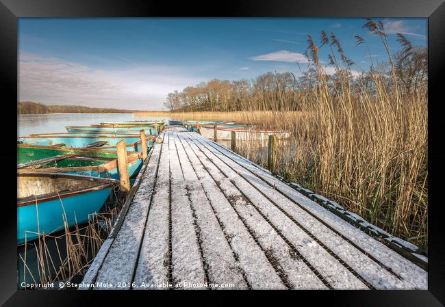 Jetty on Filby Broad Framed Print by Stephen Mole