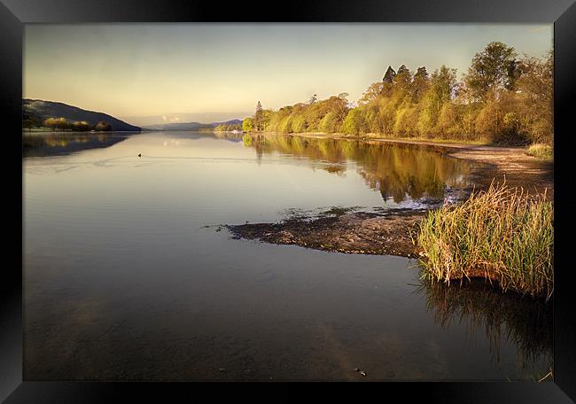 Coniston Water as the sun rises Framed Print by Stephen Mole