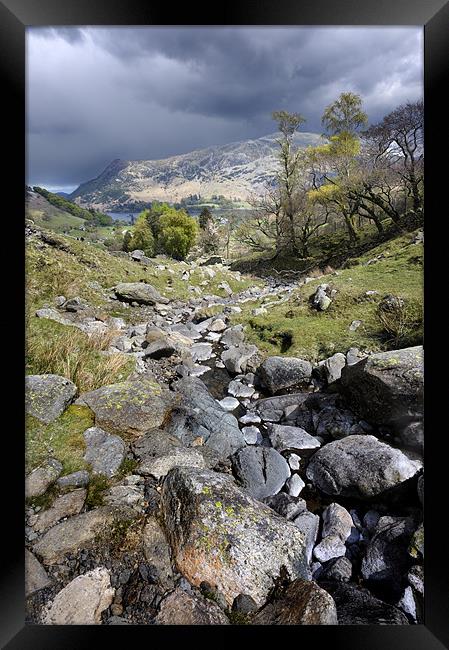 A stream down the valley Framed Print by Stephen Mole