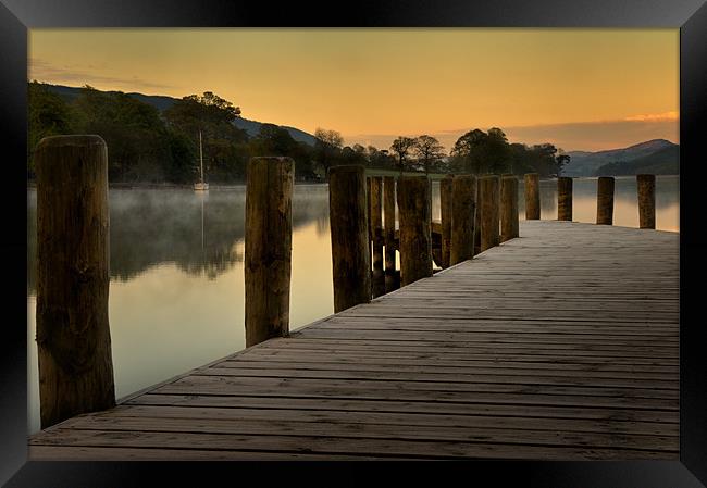 Jetty at Coniston Water Framed Print by Stephen Mole