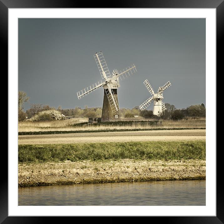 Thurne Mill and St Benets Mill Framed Mounted Print by Stephen Mole