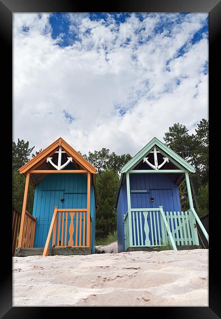 A pair od Beach Huts Framed Print by Stephen Mole