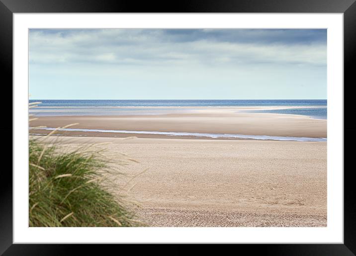 Wells beach at Low tide Framed Mounted Print by Stephen Mole