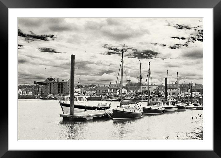 Boats moored in Wells Harbour Framed Mounted Print by Stephen Mole