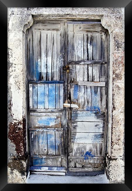 Greek Door Framed Print by Stephen Mole
