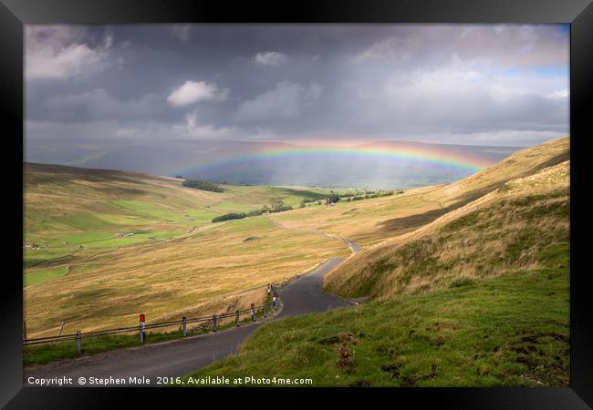 Rainbow in the Yorkshire Dales Framed Print by Stephen Mole
