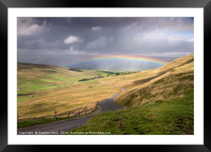 Rainbow in the Yorkshire Dales Framed Mounted Print by Stephen Mole
