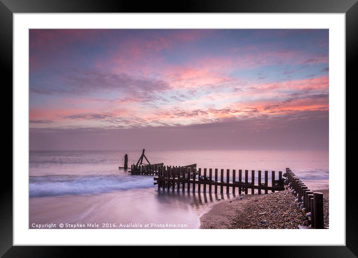 Sunrise at Caister Beach Framed Mounted Print by Stephen Mole