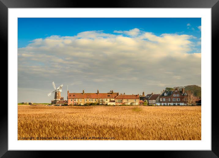 Cley Mill over the fields Framed Mounted Print by Stephen Mole