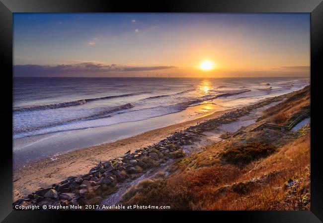 Scratby Beach at Sunrise Framed Print by Stephen Mole