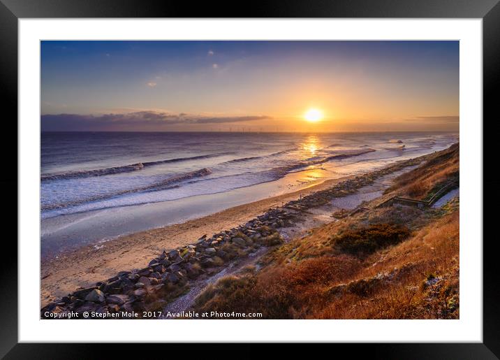 Scratby Beach at Sunrise Framed Mounted Print by Stephen Mole