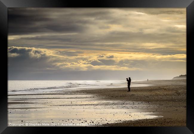 Lonely on Hemsby Beach Framed Print by Stephen Mole