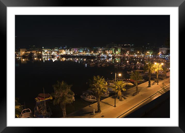 Kos at night Framed Mounted Print by Stephen Mole