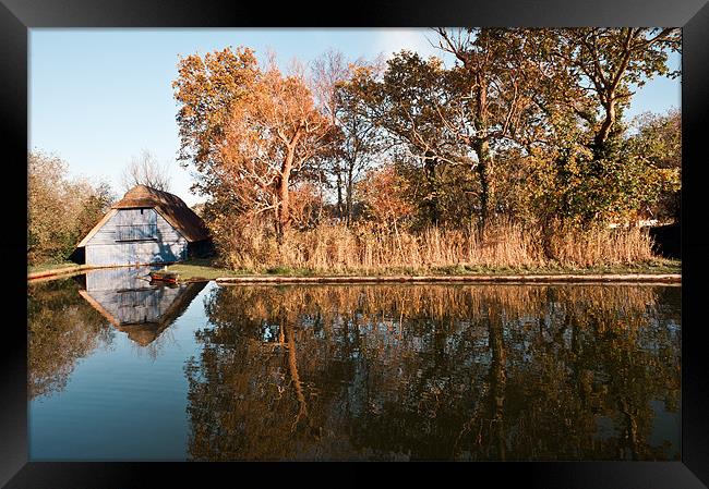 Blue Boat House Framed Print by Stephen Mole