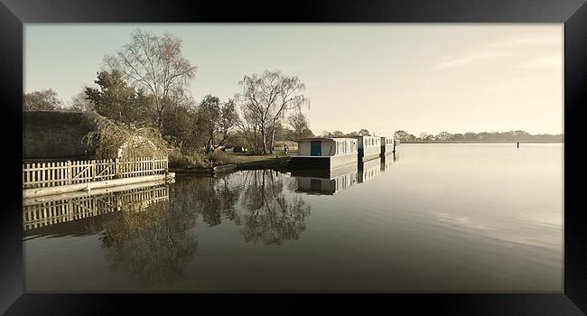 Boat Houses - desaturated Framed Print by Stephen Mole