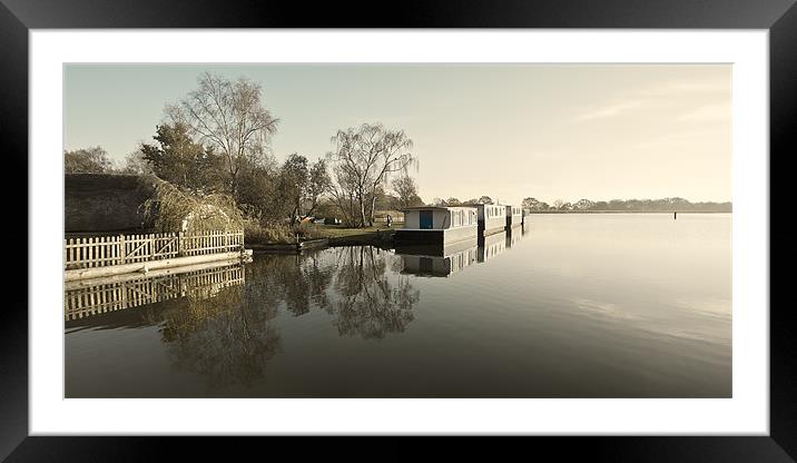 Boat Houses - desaturated Framed Mounted Print by Stephen Mole