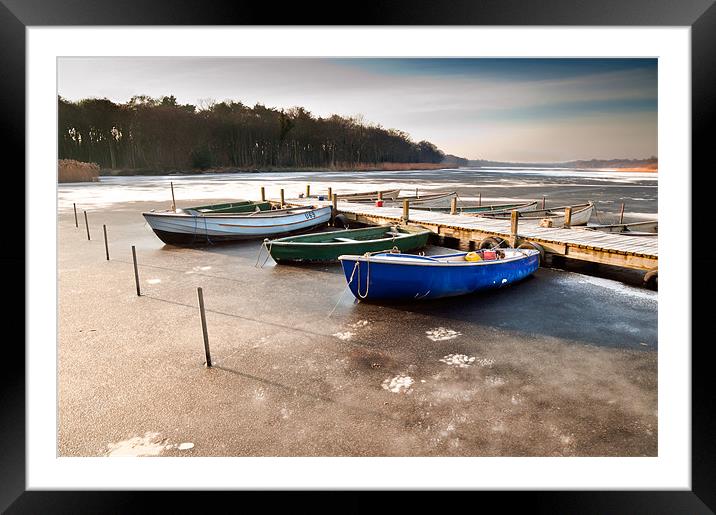 Boats on Ormesby Broad Framed Mounted Print by Stephen Mole
