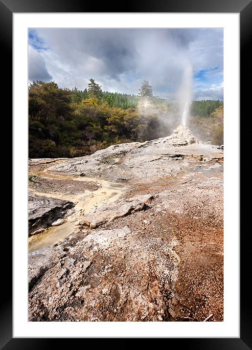 Lady Knox Geyser, Wai O Tapu, New Zealand Framed Mounted Print by Stephen Mole