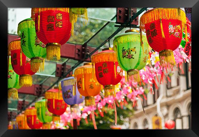 Chinese Lanterns Singapore Framed Print by Stephen Mole