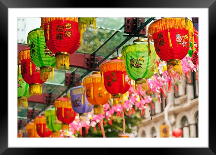 Chinese Lanterns Singapore Framed Mounted Print by Stephen Mole