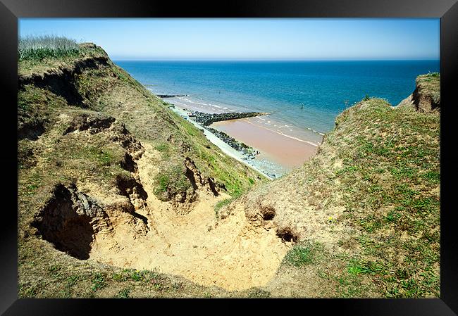 Beach from Cliffs Framed Print by Stephen Mole