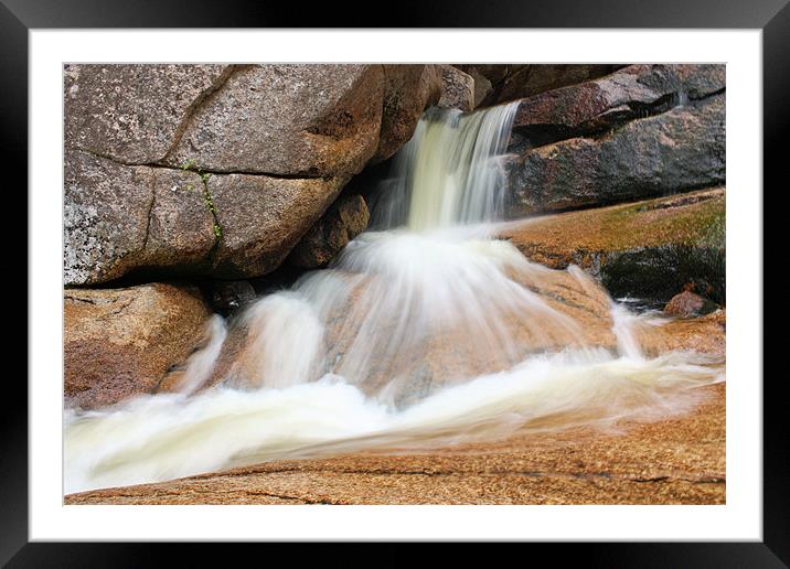Small soft waterfall Framed Mounted Print by Jean Scott
