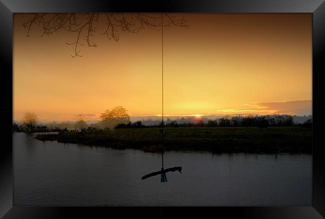 Rope Swing over the River Framed Print by Pete Holloway