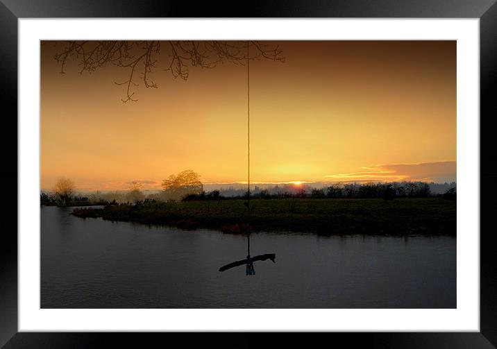 Rope Swing over the River Framed Mounted Print by Pete Holloway