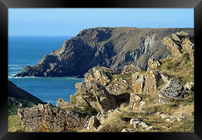 Cornish Cliffs Framed Print by allen martin