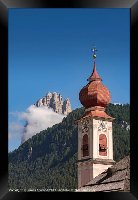 Ortisei in the Italian Dolomites Framed Print by James Rowland