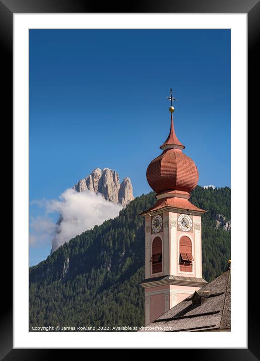 Ortisei in the Italian Dolomites Framed Mounted Print by James Rowland