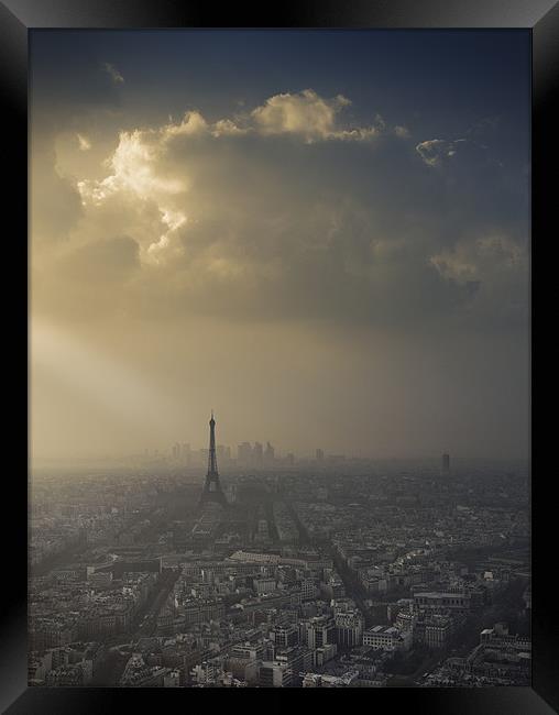 Eiffel Tower skyscape Framed Print by James Rowland